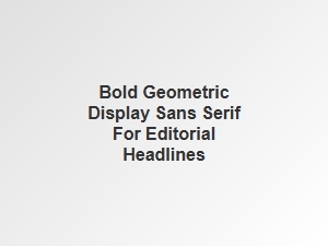 Bold Geometric Display Sans for Editorial Headlines