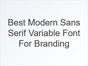 Best Modern Sans Serif Variable Font for Branding