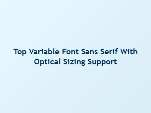 Top Variable Font Sans Serifs with Optical Sizing